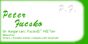 peter fucsko business card